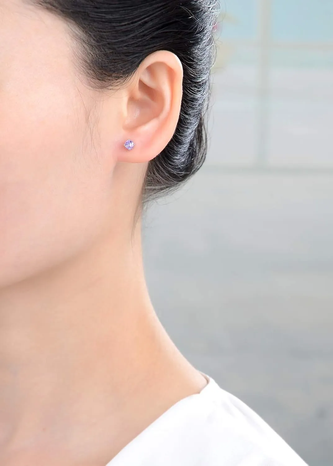 1 Pair Adabele Authentic Sterling Silver Birthstone Stud Earrings 4mm/0.25 Carat Tiny Cubic Zirconia Diamond Gemstone Hypoallergenic Nickel Free Tarnish Resistant Women Men Jewelry