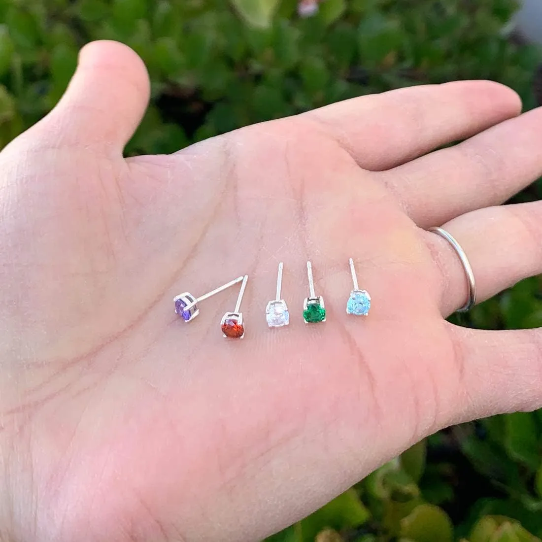 1 Pair Adabele Authentic Sterling Silver Birthstone Stud Earrings 4mm/0.25 Carat Tiny Cubic Zirconia Diamond Gemstone Hypoallergenic Nickel Free Tarnish Resistant Women Men Jewelry