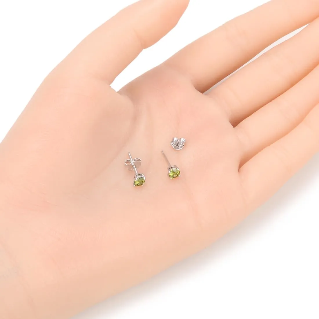 1 Pair Adabele Authentic Sterling Silver Birthstone Stud Earrings 4mm/0.25 Carat Tiny Cubic Zirconia Diamond Gemstone Hypoallergenic Nickel Free Tarnish Resistant Women Men Jewelry