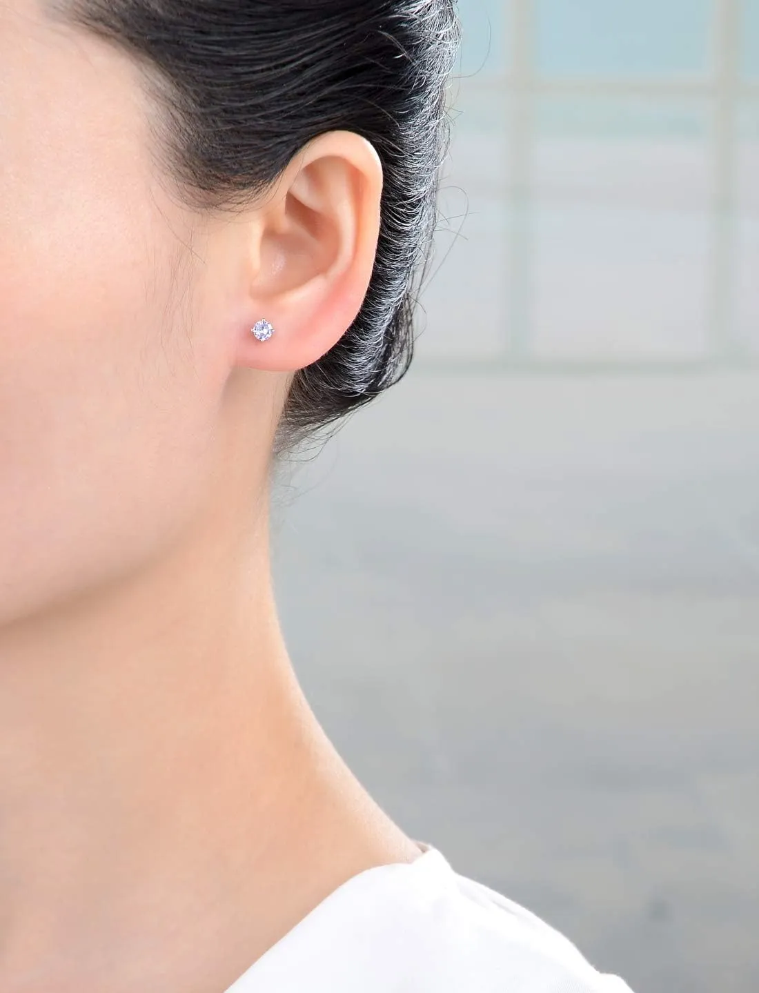 1 Pair Adabele Authentic Sterling Silver Birthstone Stud Earrings 4mm/0.25 Carat Tiny Cubic Zirconia Diamond Gemstone Hypoallergenic Nickel Free Tarnish Resistant Women Men Jewelry