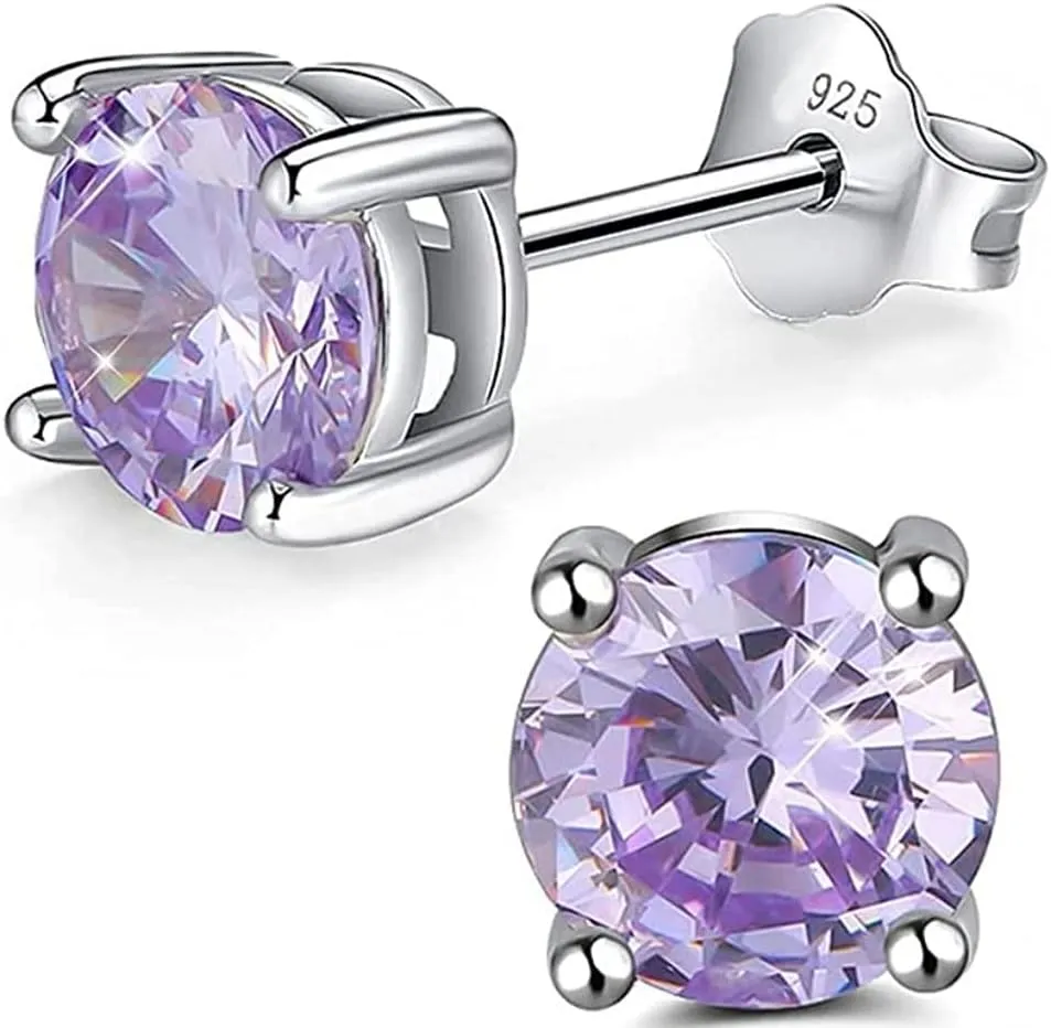 1 Pair Adabele Authentic Sterling Silver Birthstone Stud Earrings 4mm/0.25 Carat Tiny Cubic Zirconia Diamond Gemstone Hypoallergenic Nickel Free Tarnish Resistant Women Men Jewelry