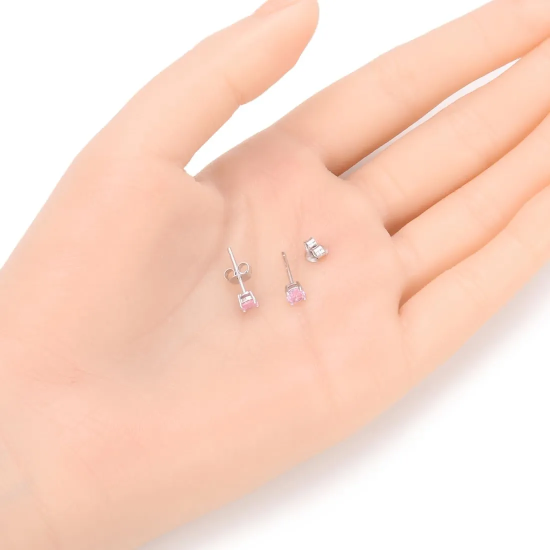1 Pair Adabele Authentic Sterling Silver Birthstone Stud Earrings 4mm/0.25 Carat Tiny Cubic Zirconia Diamond Gemstone Hypoallergenic Nickel Free Tarnish Resistant Women Men Jewelry