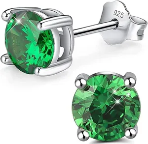 1 Pair Adabele Authentic Sterling Silver Birthstone Stud Earrings 4mm/0.25 Carat Tiny Cubic Zirconia Diamond Gemstone Hypoallergenic Nickel Free Tarnish Resistant Women Men Jewelry