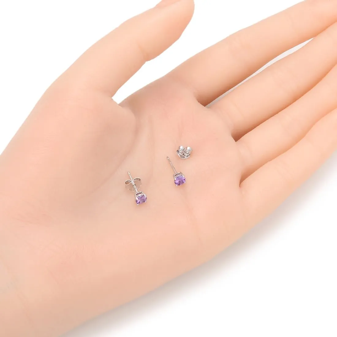 1 Pair Adabele Authentic Sterling Silver Birthstone Stud Earrings 4mm/0.25 Carat Tiny Cubic Zirconia Diamond Gemstone Hypoallergenic Nickel Free Tarnish Resistant Women Men Jewelry