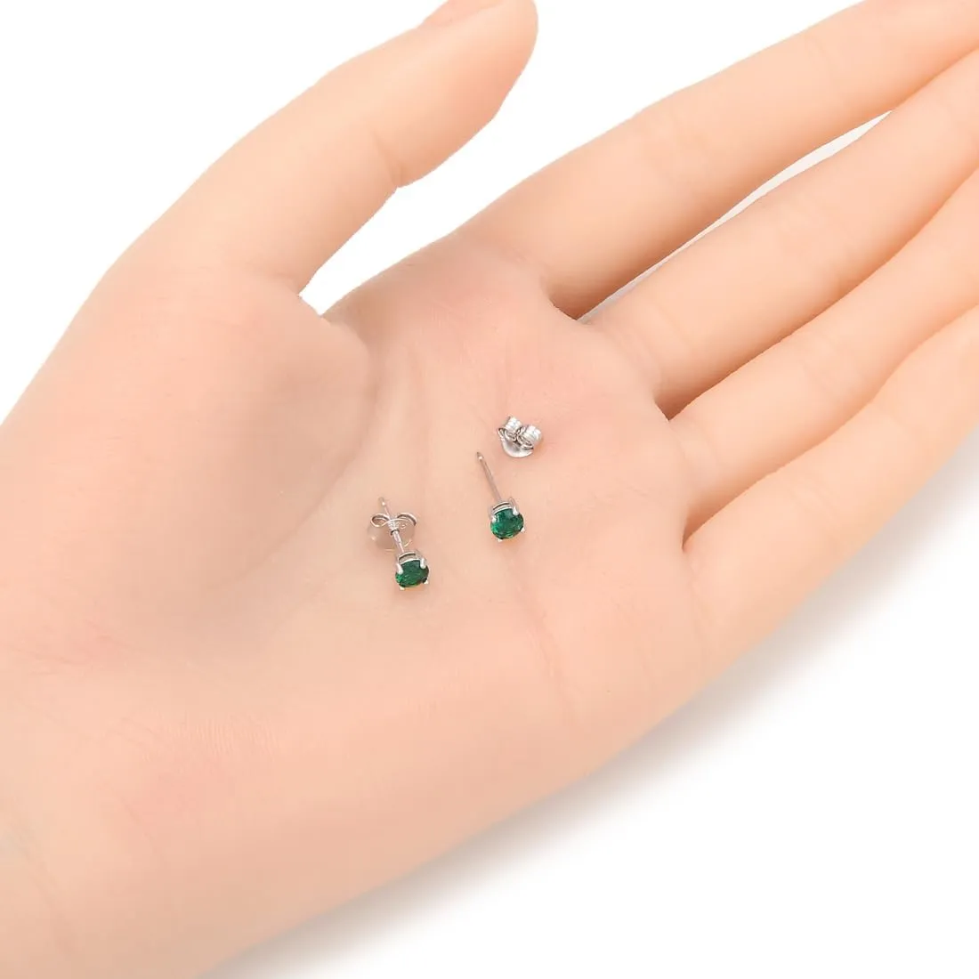 1 Pair Adabele Authentic Sterling Silver Birthstone Stud Earrings 4mm/0.25 Carat Tiny Cubic Zirconia Diamond Gemstone Hypoallergenic Nickel Free Tarnish Resistant Women Men Jewelry