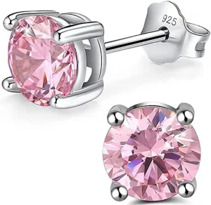 1 Pair Adabele Authentic Sterling Silver Birthstone Stud Earrings 4mm/0.25 Carat Tiny Cubic Zirconia Diamond Gemstone Hypoallergenic Nickel Free Tarnish Resistant Women Men Jewelry