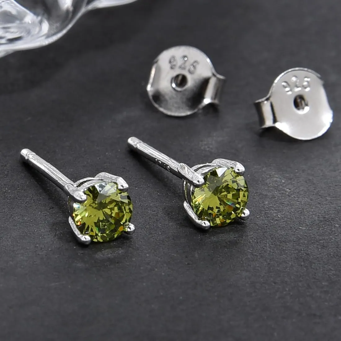 1 Pair Adabele Authentic Sterling Silver Birthstone Stud Earrings 4mm/0.25 Carat Tiny Cubic Zirconia Diamond Gemstone Hypoallergenic Nickel Free Tarnish Resistant Women Men Jewelry