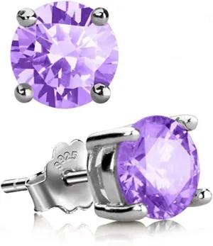 1 Pair Adabele Authentic Sterling Silver Birthstone Stud Earrings 4mm/0.25 Carat Tiny Cubic Zirconia Diamond Gemstone Hypoallergenic Nickel Free Tarnish Resistant Women Men Jewelry
