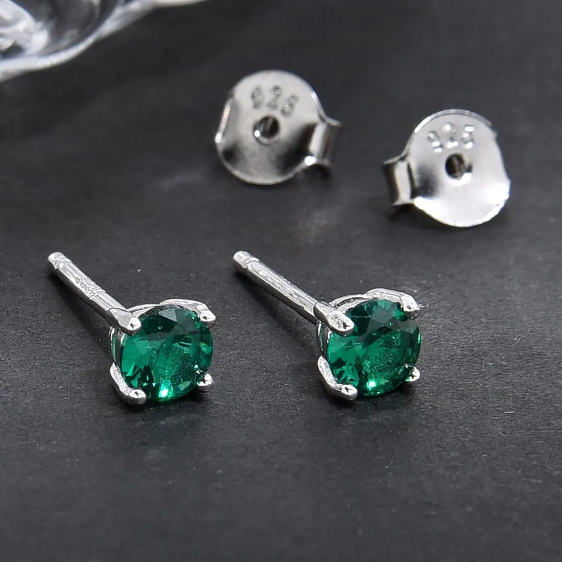 1 Pair Adabele Authentic Sterling Silver Birthstone Stud Earrings 4mm/0.25 Carat Tiny Cubic Zirconia Diamond Gemstone Hypoallergenic Nickel Free Tarnish Resistant Women Men Jewelry