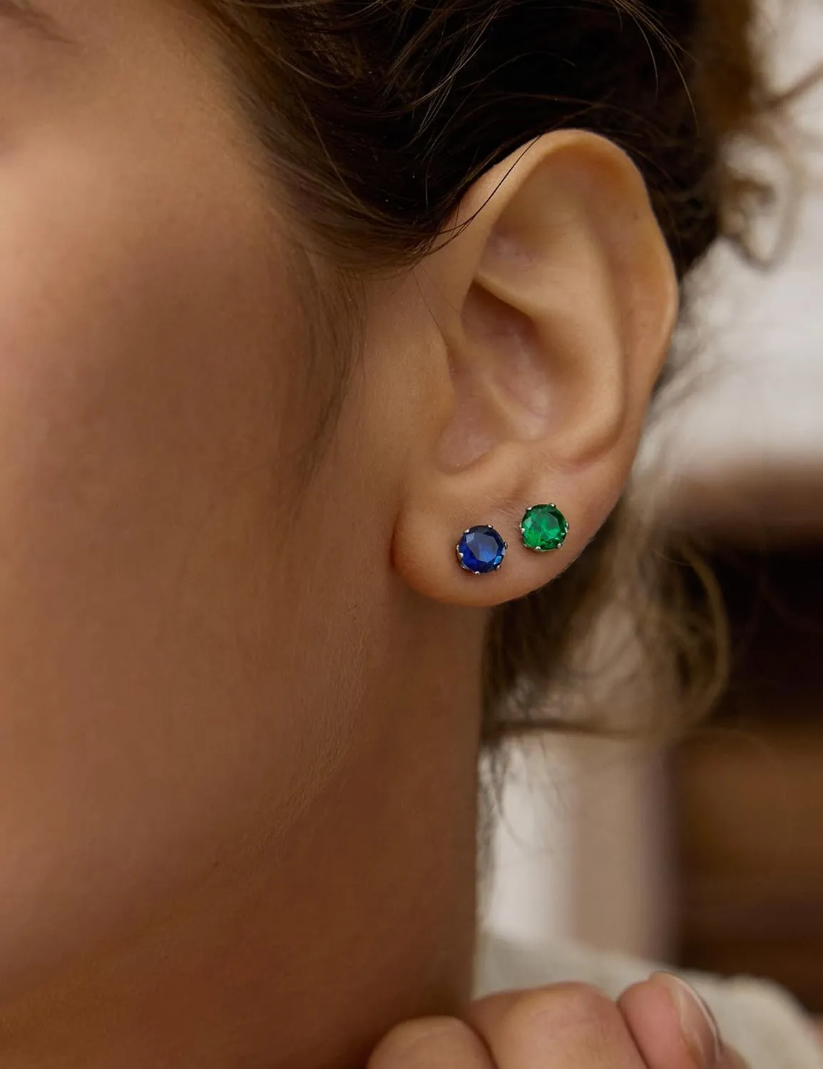 12 Pairs Silver Earrings Surgical Steel Earrings Women's Earrings Hypoallergenic Earrings Set Men's Earrings 12 Colors CubicZirconia Studs Earrings