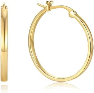 14K Gold Hoop Earrings for Women 14K Gold Earrings 2.0mm Square Tube Earrings Hoops 20mm/30mm/40mm