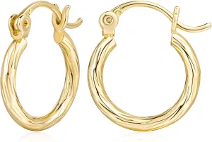 14K Gold Hoop Earrings for Women 14K Gold Earrings Beloved Click-Top Clasp Minimalist Hoop Earring Small Chunky Hoops Earring for Women 12/30mm