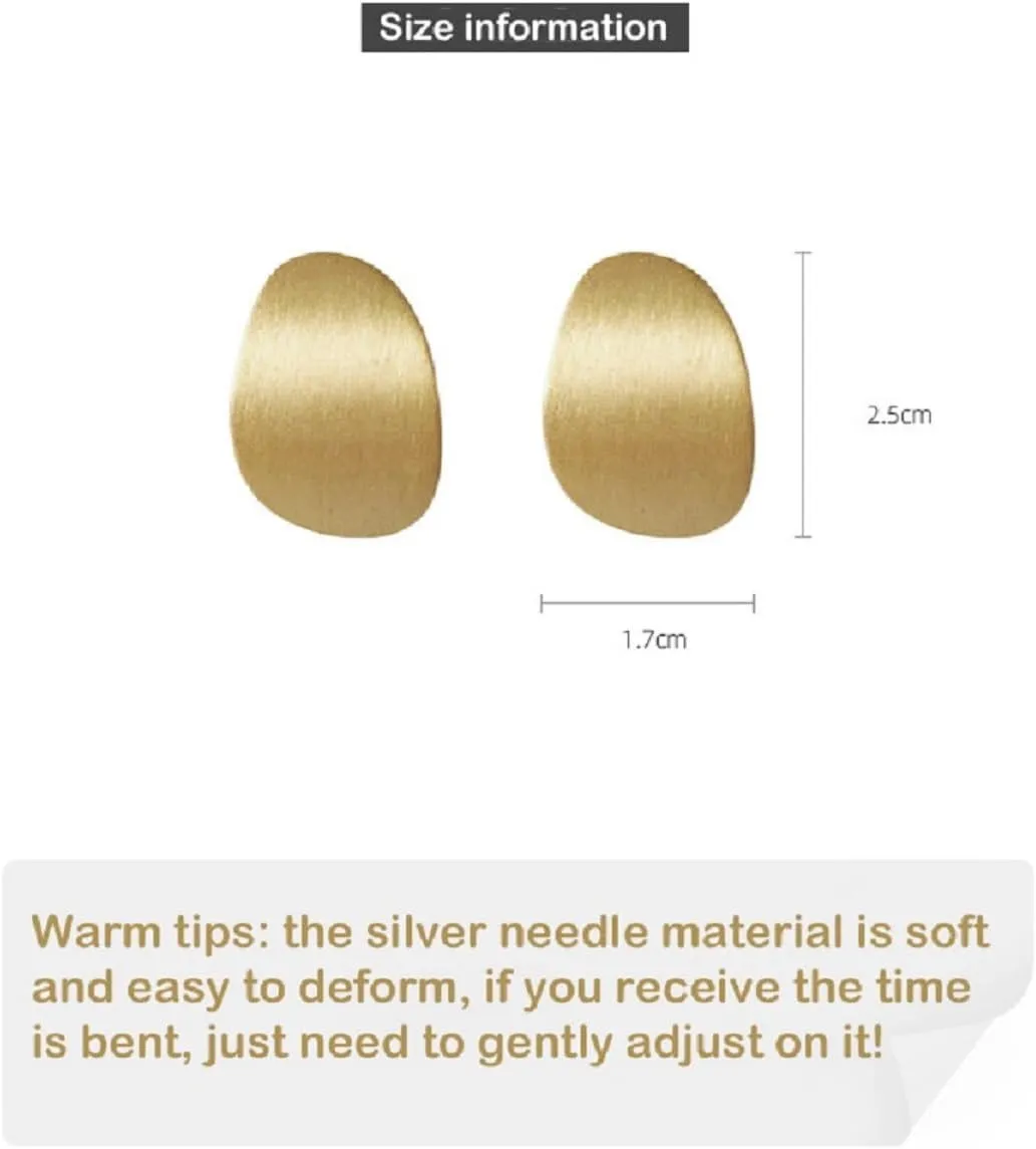 14K Gold Plated Hoop Earrings for Women Fashion Chunky Earrings Set Irregular Circle Geometric Earrings Lightweight Hypoallergenic with 925 Sterling Silver Post Gift Box
