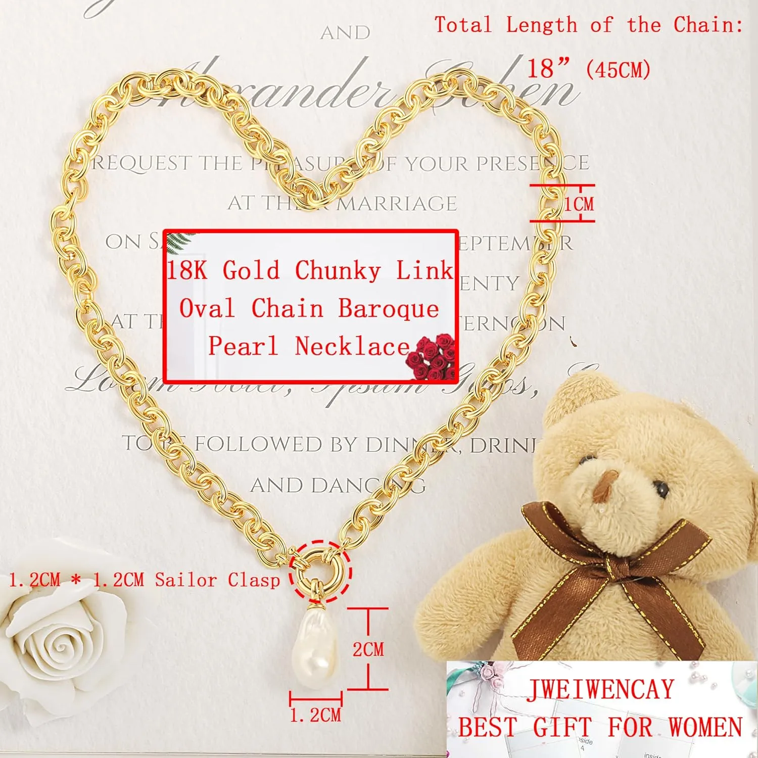 18K Gold Oval Dainty Layered/Satellite/Paperclip Chain Necklace for Women