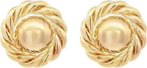 18k Gold Plated Gold Hoop Earrings for Women, Hoop Earrings for Women, Lightweight Chunky Hoops, Thick hoops - Round Circle Rope Knot Stud Earrings (Golden) (Silver)