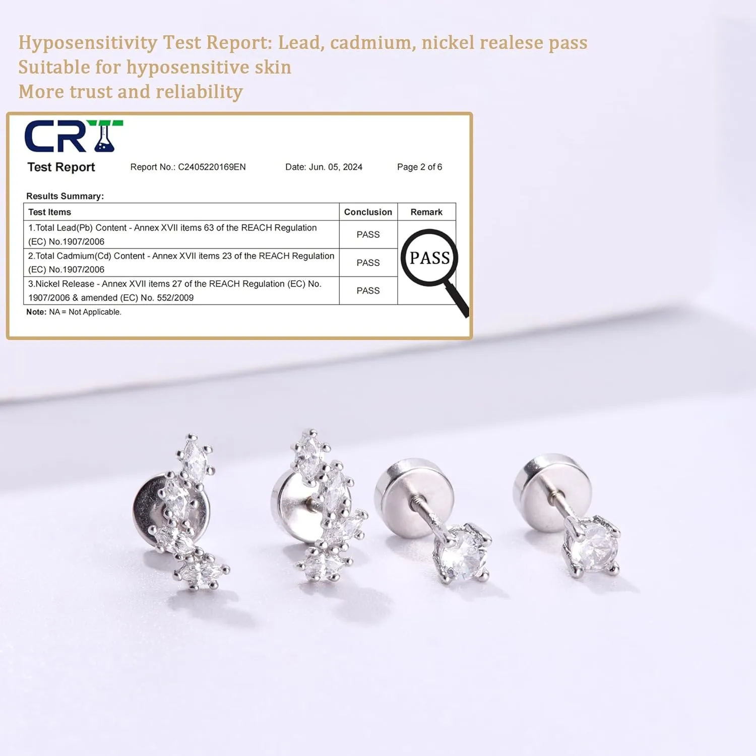 2 Pairs 925 Sterling Silver Flat Back Earrings for Women Dainty Gold CZ Flatback Cartilage Earring Small Helix Tragus Multiple Piercing Jewelry