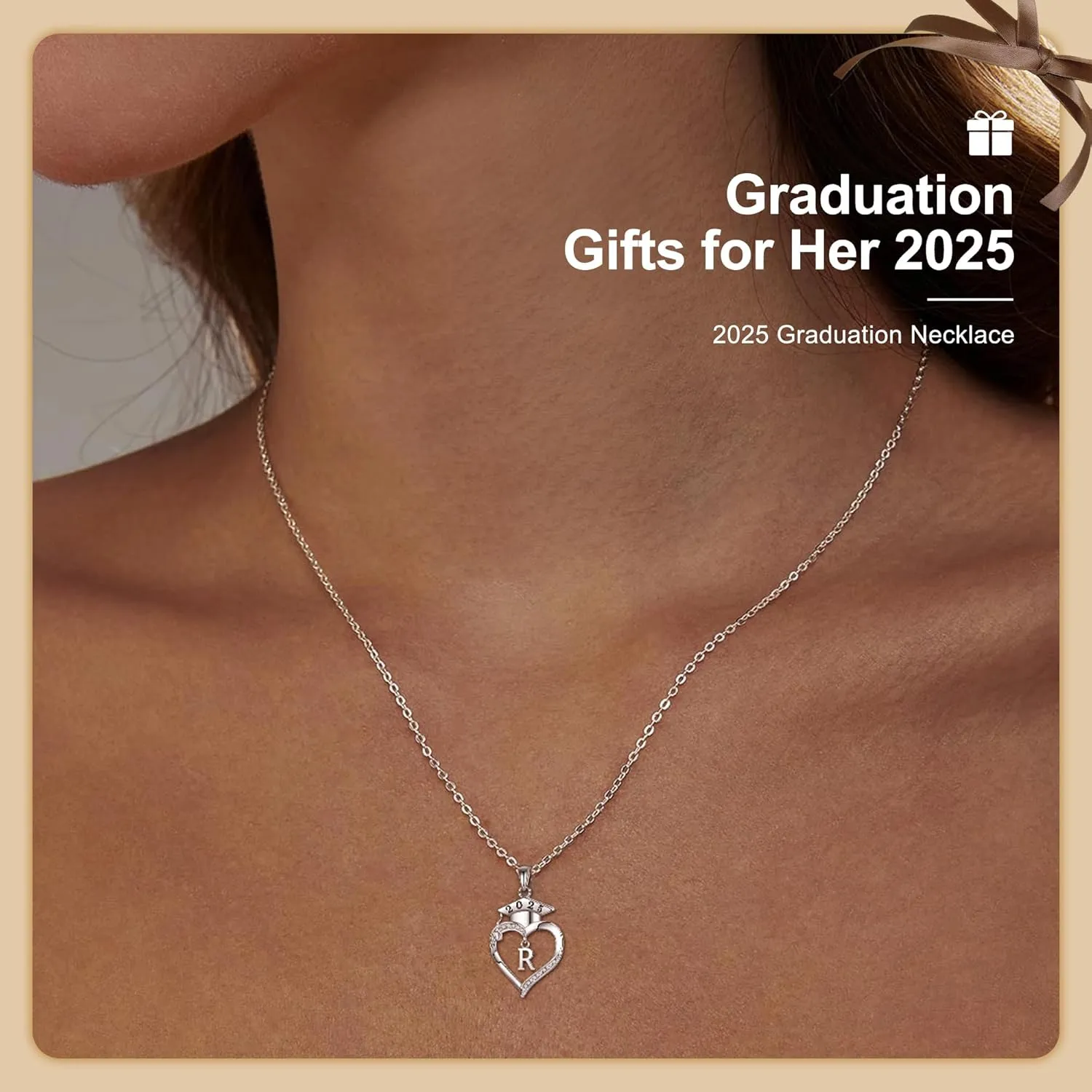 2025 Graduation Gifts for Her Initial Necklace for Women with Heart 5th/8th Grade Gifts High School/Elementary/Middle School Graduation Gift for Daughter/Sister/Best Friend