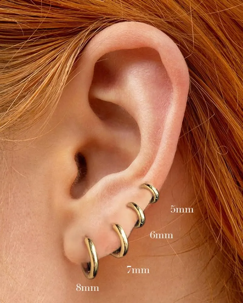 20g Tiny Small Hoop Cartilage Minimalist Earrings for Women Sensitive Ears 925 Sterling Silver 14K Gold Plated Sleeper Tragus Hinged Huggie Hoops Hypoallergenic Upper Ear Piercing Jewelry Gifts