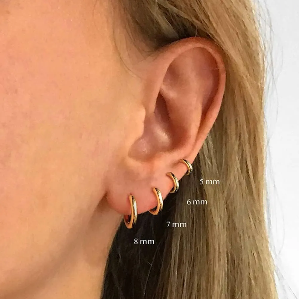 20g Tiny Small Hoop Cartilage Minimalist Earrings for Women Sensitive Ears 925 Sterling Silver 14K Gold Plated Sleeper Tragus Hinged Huggie Hoops Hypoallergenic Upper Ear Piercing Jewelry Gifts