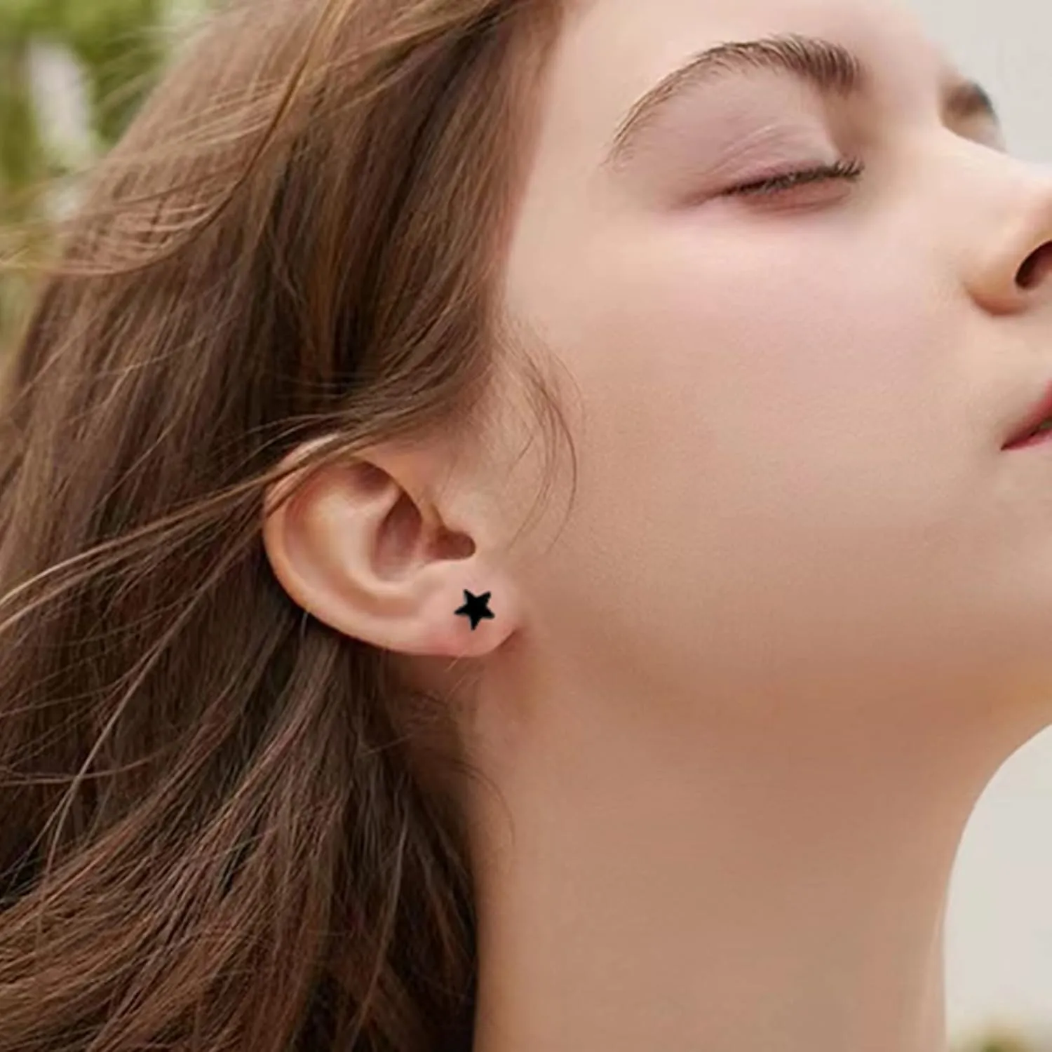 3 Pairs 925 Sterling Silver Star Stud Earrings for Women,Tiny Simple Geometric Stud Earrings Set Small Hypoallergenic Cartilage Tragus Ear Jewellery for Men (3/4/5mm)