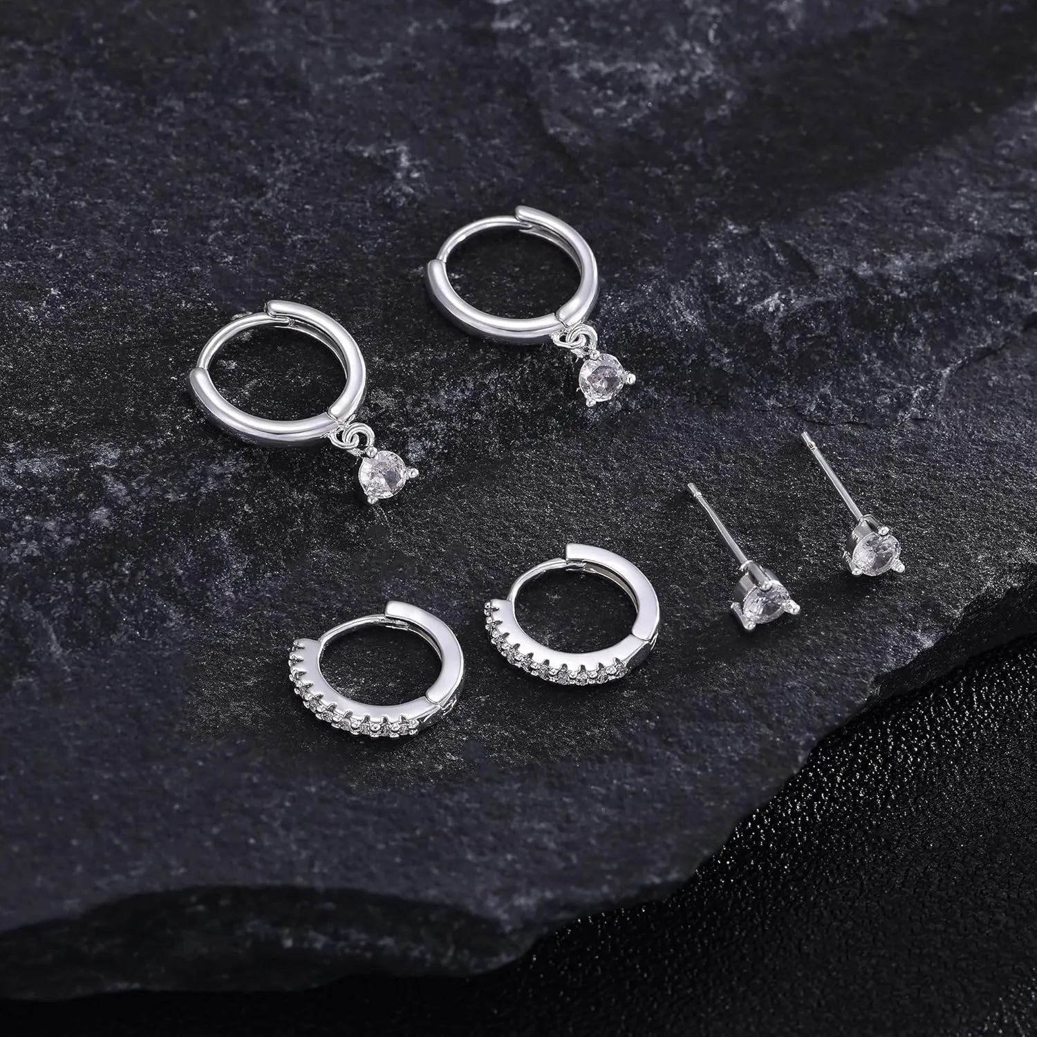 3 Pairs Gold Hoop Earrings Set: Dainty Stud Earrings Trendy Small 14K Gold Plated Hypoallergenic Dangle Cartilage Huggie Hoop Earrings for Women Gold Jewelry for Women Gifts