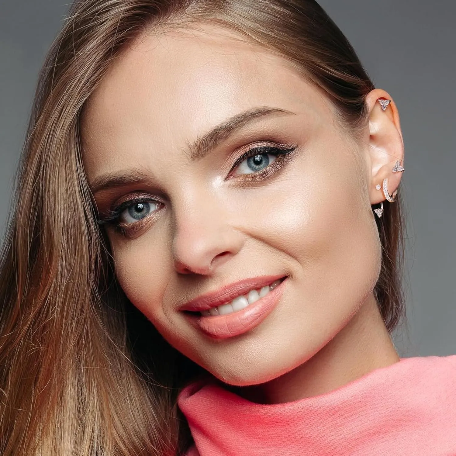 3 Pairs Sterling Silver Earrings for Women Trendy Silver Stud Hoop Earrings Stacks for Multiple Piercing Dainty Cartilage Huggie Hoop Earrings Hypoallergenic Small Cubic Zirconia Stud Hoop Earrings Set