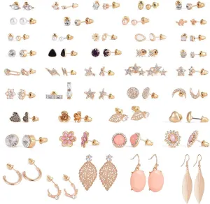 42 Pairs Earrings Set Assorted Multiple Stud Earrings Set for Women Earring Set for Multiple Piercings Statement Earrings Friendship Jewelry