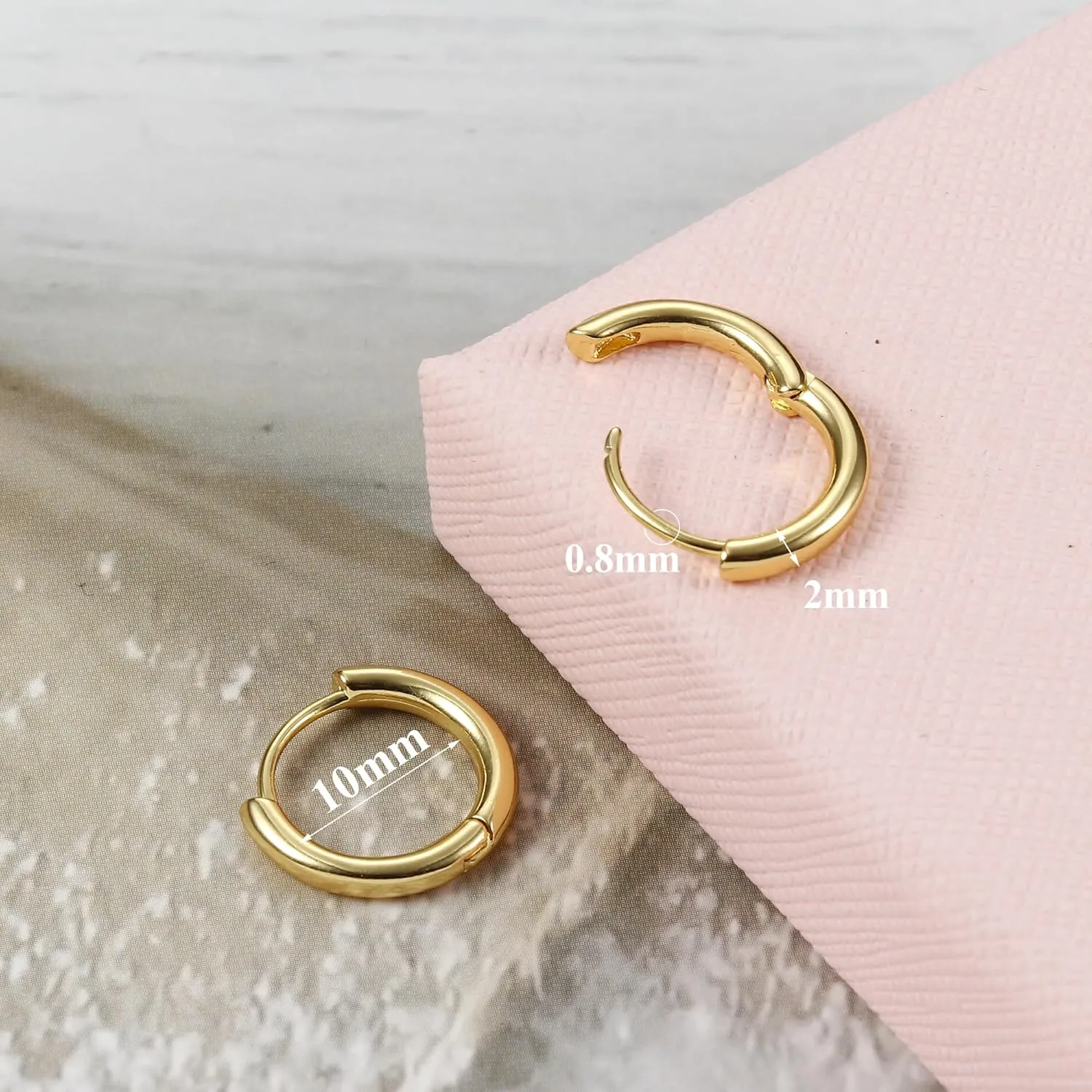 4Pairs Small Gold Earring Sets For Women, 14K Gold Plated Trendy Gold Earrings Stack For Multiple Piercing, Hypoallergenic Double Hoops Earrings Set For Women Gift Box