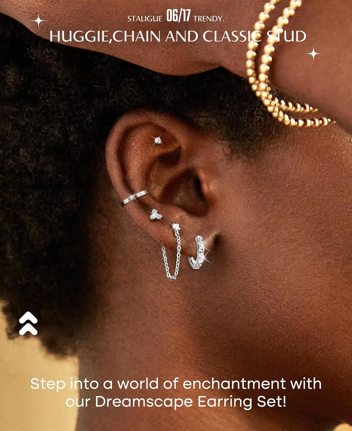 7 Pairs Gold Earrings Set for Women Trendy,Hypoallergenic Surgical Steel Flat Back Cartilage Earring Sets for Multiple Piercing,Lightweight Small Silver Gold Ear Cuff Huggie Hoop Stud Earrings Stacks