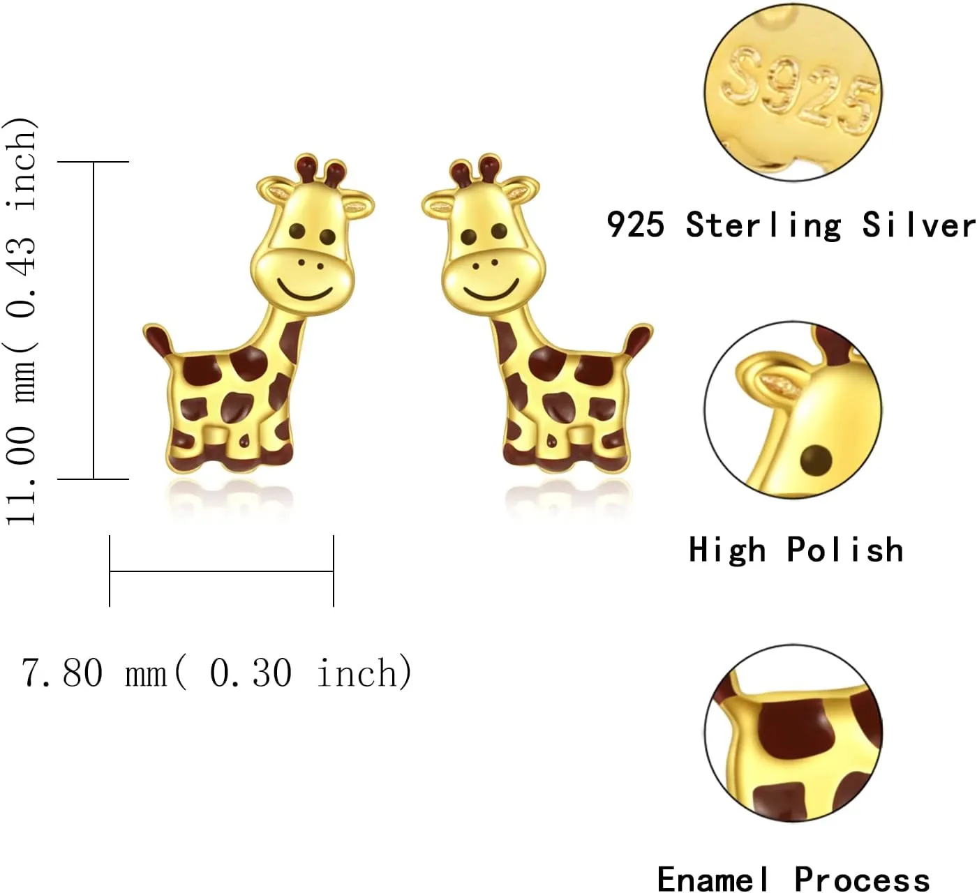 925 Sterling Silver Animals Earrings Hypoallergenic Stud Earrings Cute Animal Jewelry Unique Gifts for Women