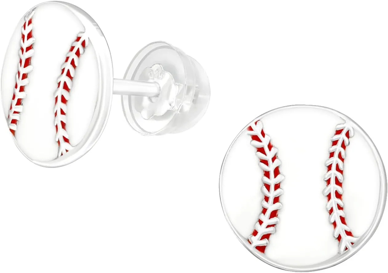 925 Sterling Silver Children's Sports Stud Earrings