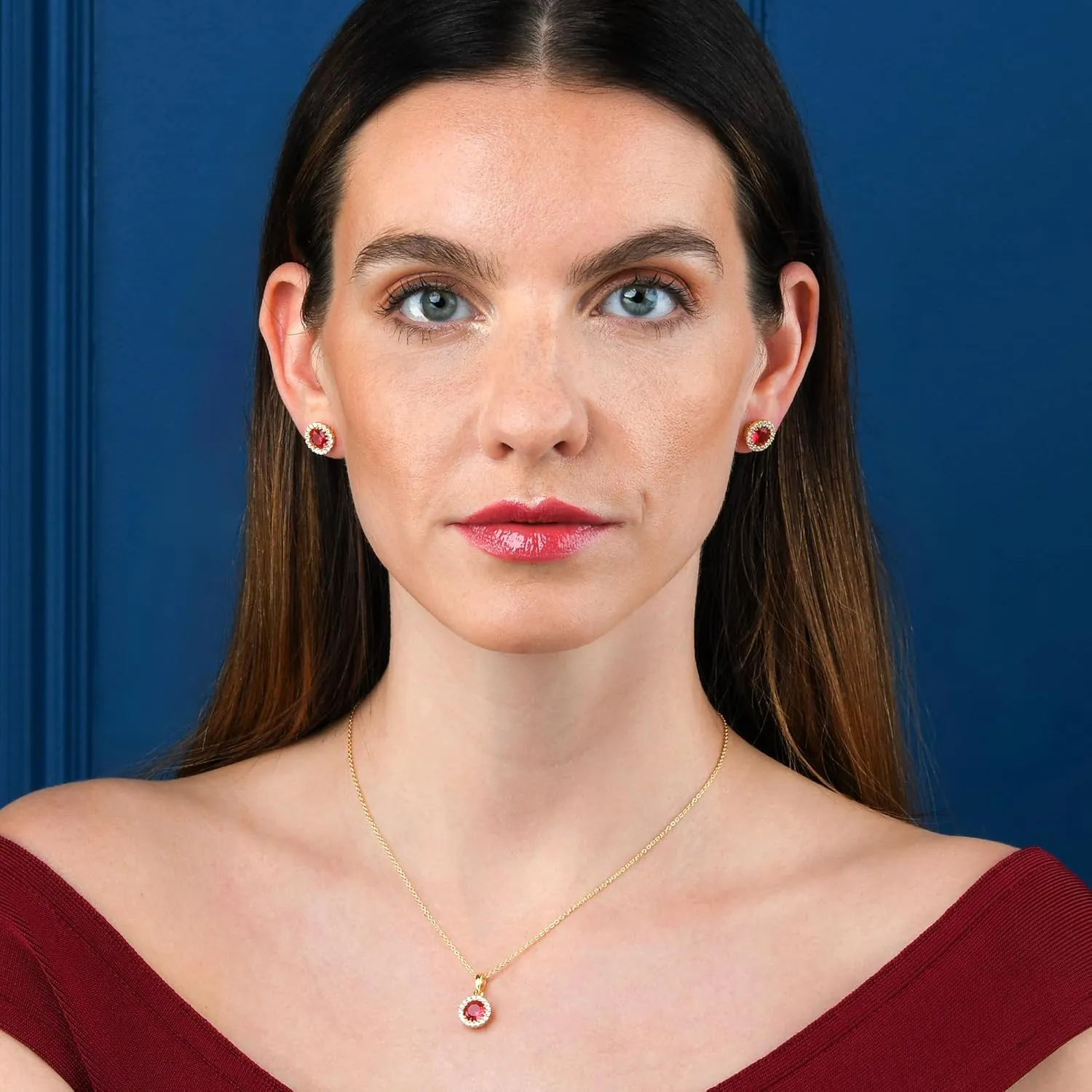 925 Sterling Silver Halo Earrings for Women with White, Green, Blue, or Red Cubic Zirconia Stones, Classic Halo Earrings for Women in Silver, Gold or Rose Gold, Jewelry for Women