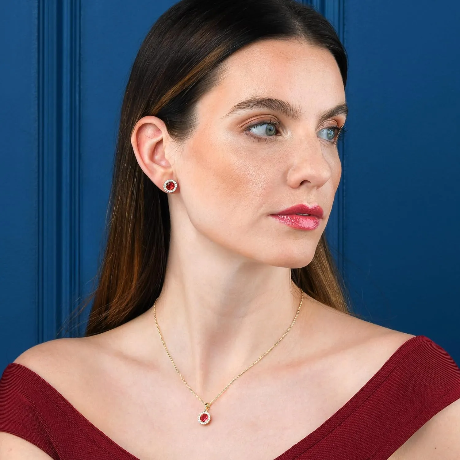925 Sterling Silver Halo Earrings for Women with White, Green, Blue, or Red Cubic Zirconia Stones, Classic Halo Earrings for Women in Silver, Gold or Rose Gold, Jewelry for Women