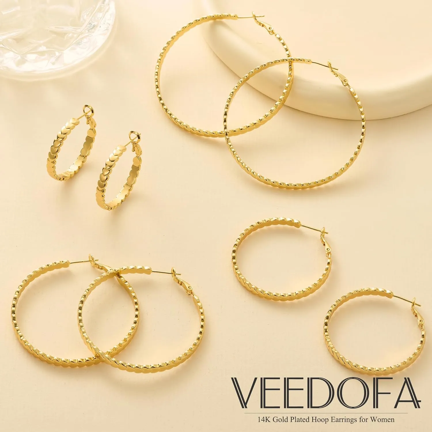 925 Sterling Silver Hoop Earrings for Women - Hypoallergenic Trendy Thick Large Hoops with Gift Box, Lightweight Heart Earrings for Women