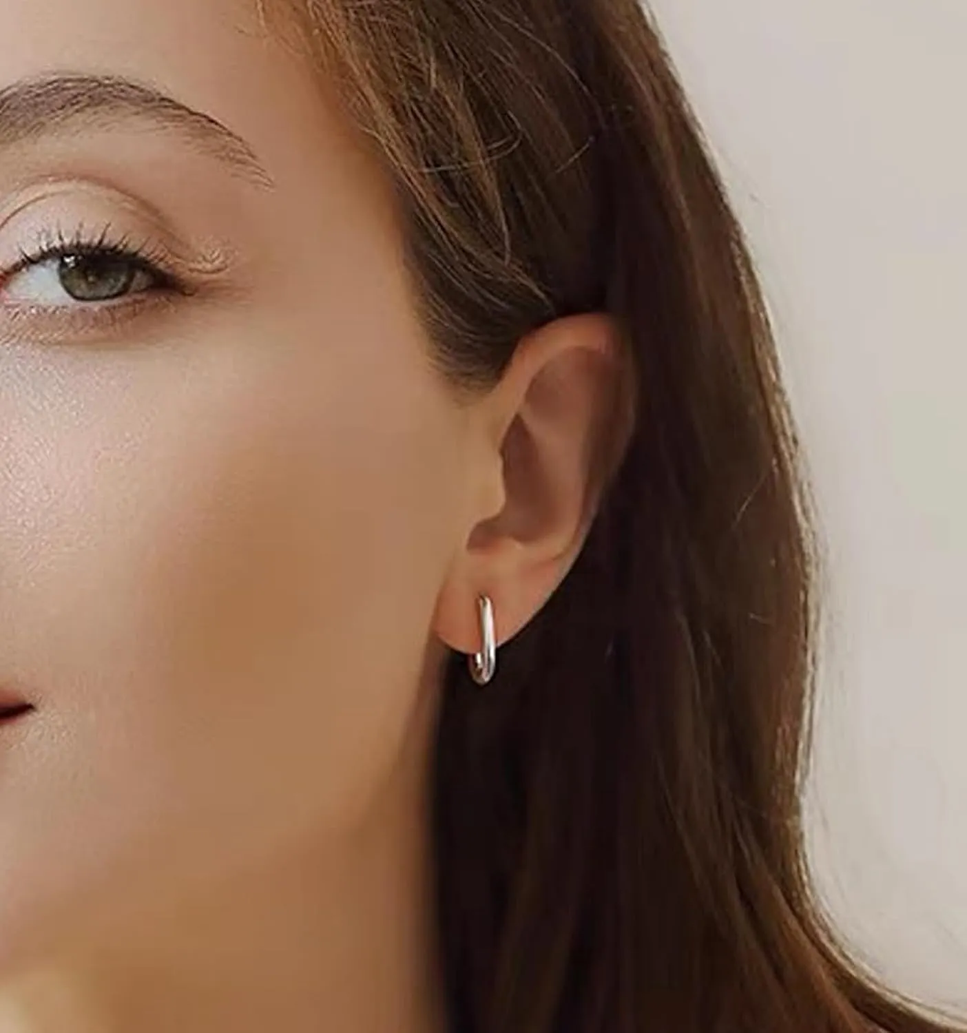 925 Sterling Silver Hoop Earrings, Hypoallergenic Small U Hoop Earrings, Minimalist Huggie Earrings for Women Teen Girls Jewelry Gifts Silver/Gold