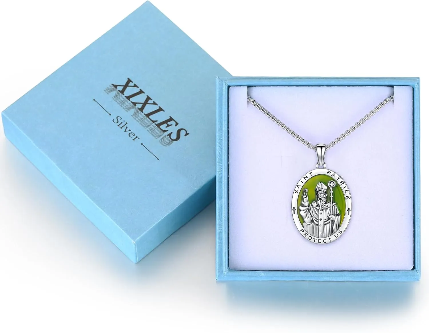 925 Sterling Silver Patron Saint Necklace Archangel Medals St Pendant Amulet Necklaces Protection Jewelry for Men Women with Chain