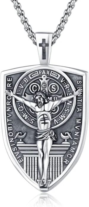 925 Sterling Silver Patron Saint Necklace Archangel Medals St Pendant Amulet Necklaces Protection Jewelry for Men Women with Chain
