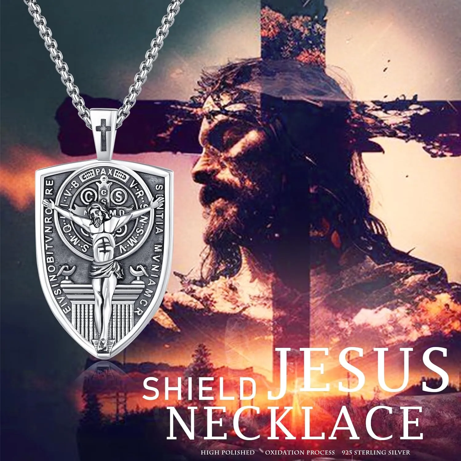 925 Sterling Silver Patron Saint Necklace Archangel Medals St Pendant Amulet Necklaces Protection Jewelry for Men Women with Chain