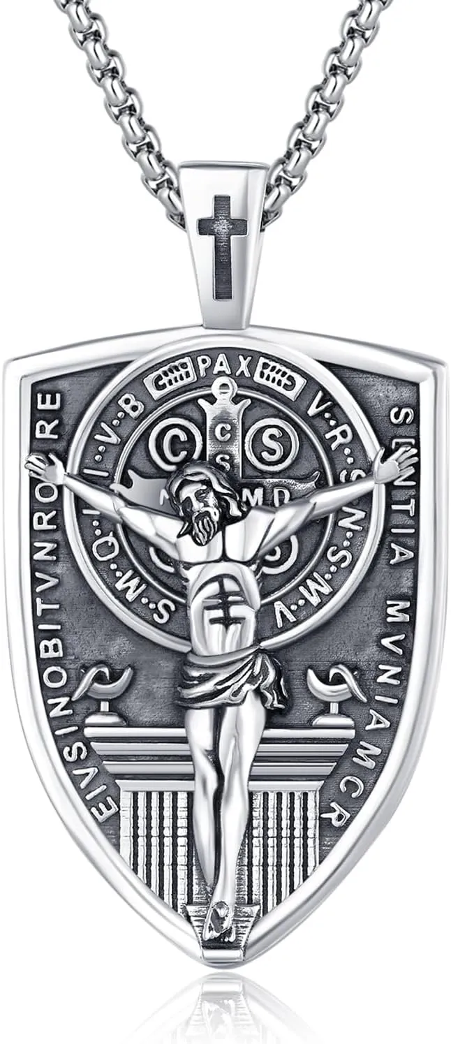 925 Sterling Silver Patron Saint Necklace Archangel Medals St Pendant Amulet Necklaces Protection Jewelry for Men Women with Chain