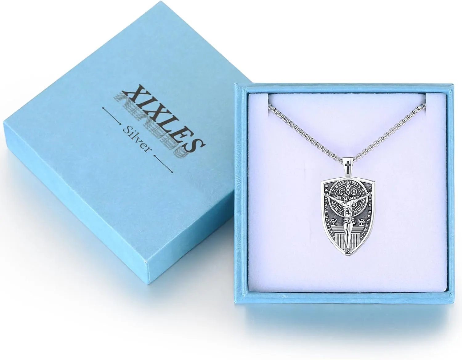 925 Sterling Silver Patron Saint Necklace Archangel Medals St Pendant Amulet Necklaces Protection Jewelry for Men Women with Chain