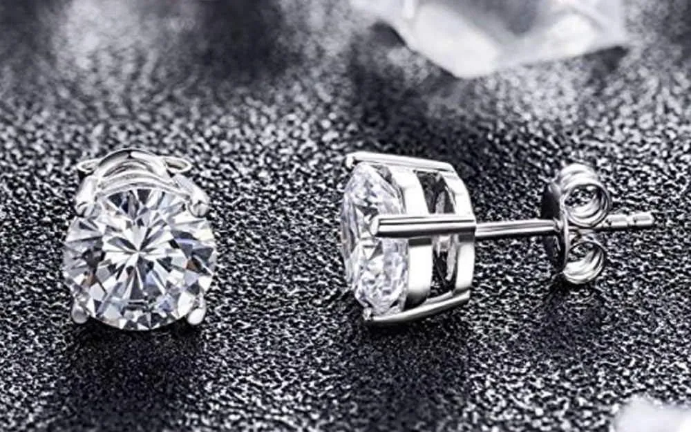 Adabele Authentic Sterling Silver Birthstone Stud Earrings 6mm 8mm Cubic Zirconia Diamond Gemstone Hypoallergenic Nickel Free Tarnish Resistant Women Fine Jewelry