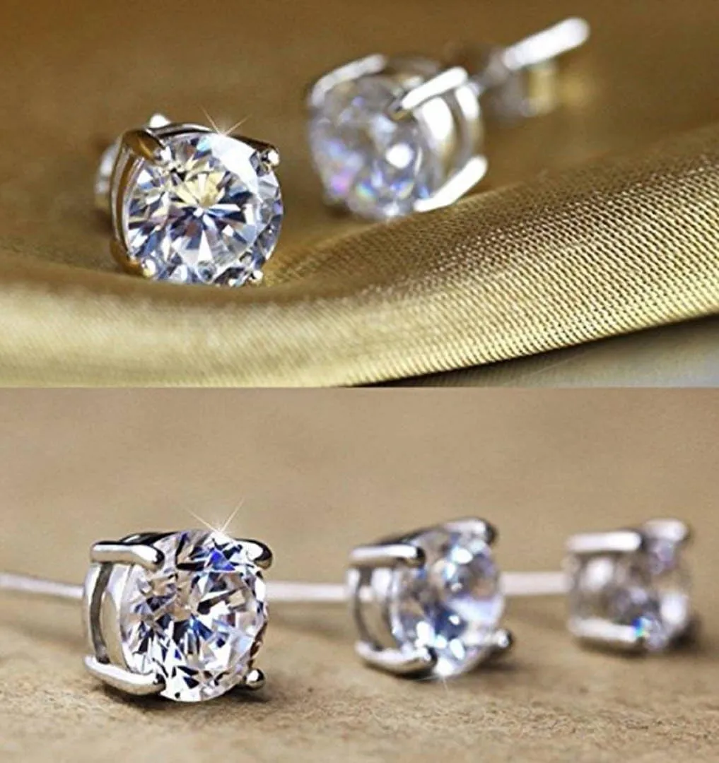 Adabele Authentic Sterling Silver Birthstone Stud Earrings 6mm/0.84 Carat Cubic Zirconia Diamond Gemstone Hypoallergenic Nickel Free Tarnish Resistant Women Men Fine Jewelry