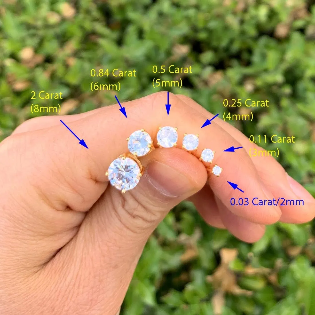 Adabele Authentic Sterling Silver Cubic Zirconia Diamond Gemstone Stud Earrings April Birthstone Hypoallergenic Nickel Free Tarnish Resistant Women Birthday Fine Jewelry