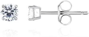 Adabele Authentic Sterling Silver Cubic Zirconia Diamond Gemstone Stud Earrings April Birthstone Hypoallergenic Nickel Free Tarnish Resistant Women Birthday Fine Jewelry