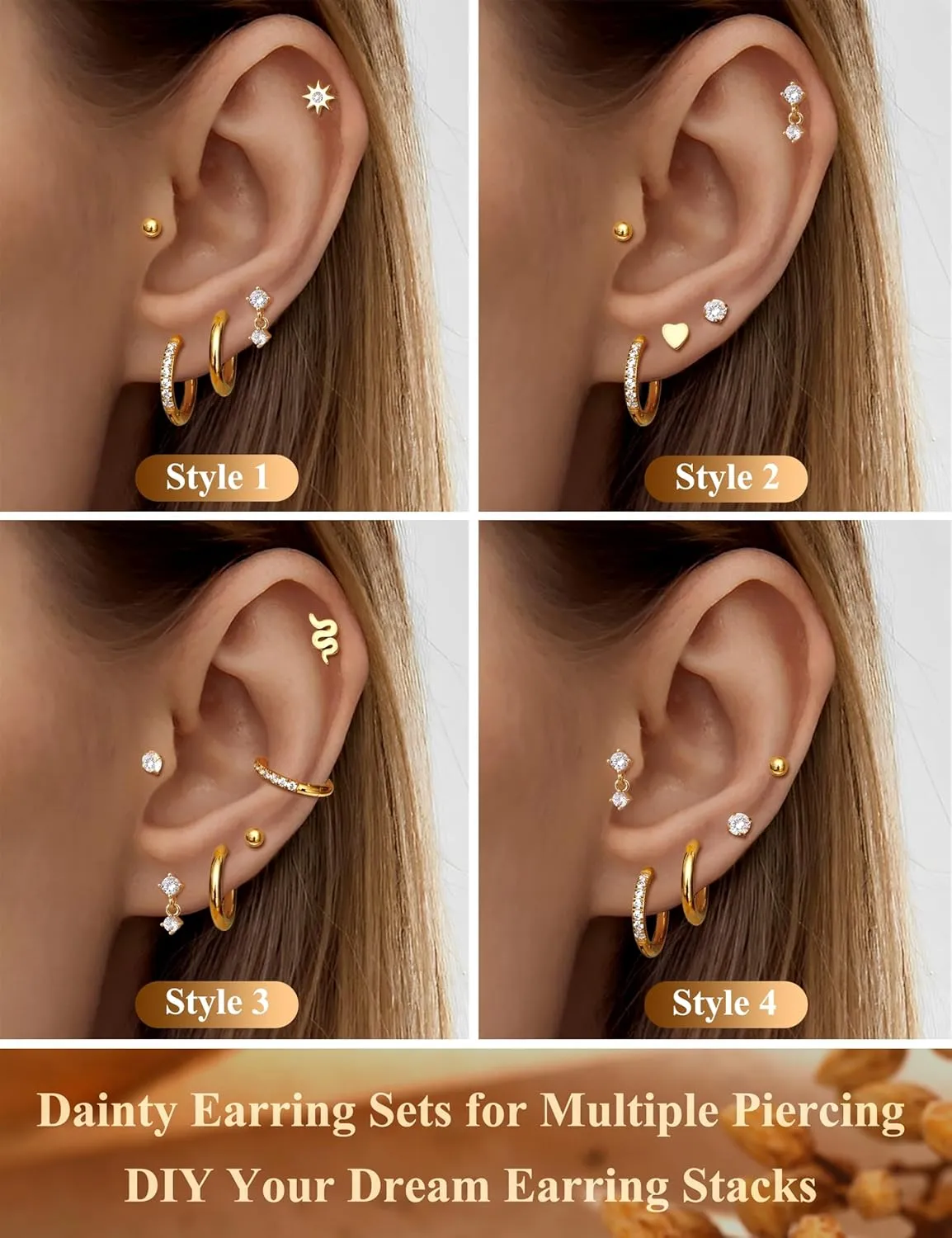ADRAMATA Hypoallergenic Surgical Steel Earrings for Sensitive Ears 20G Flat Back Earrings for Women Small 316L Stainless Steel Flatback Stud Hoop Cartialge Earring Stacks | Helix Conch Tragus Piercing Jewelry