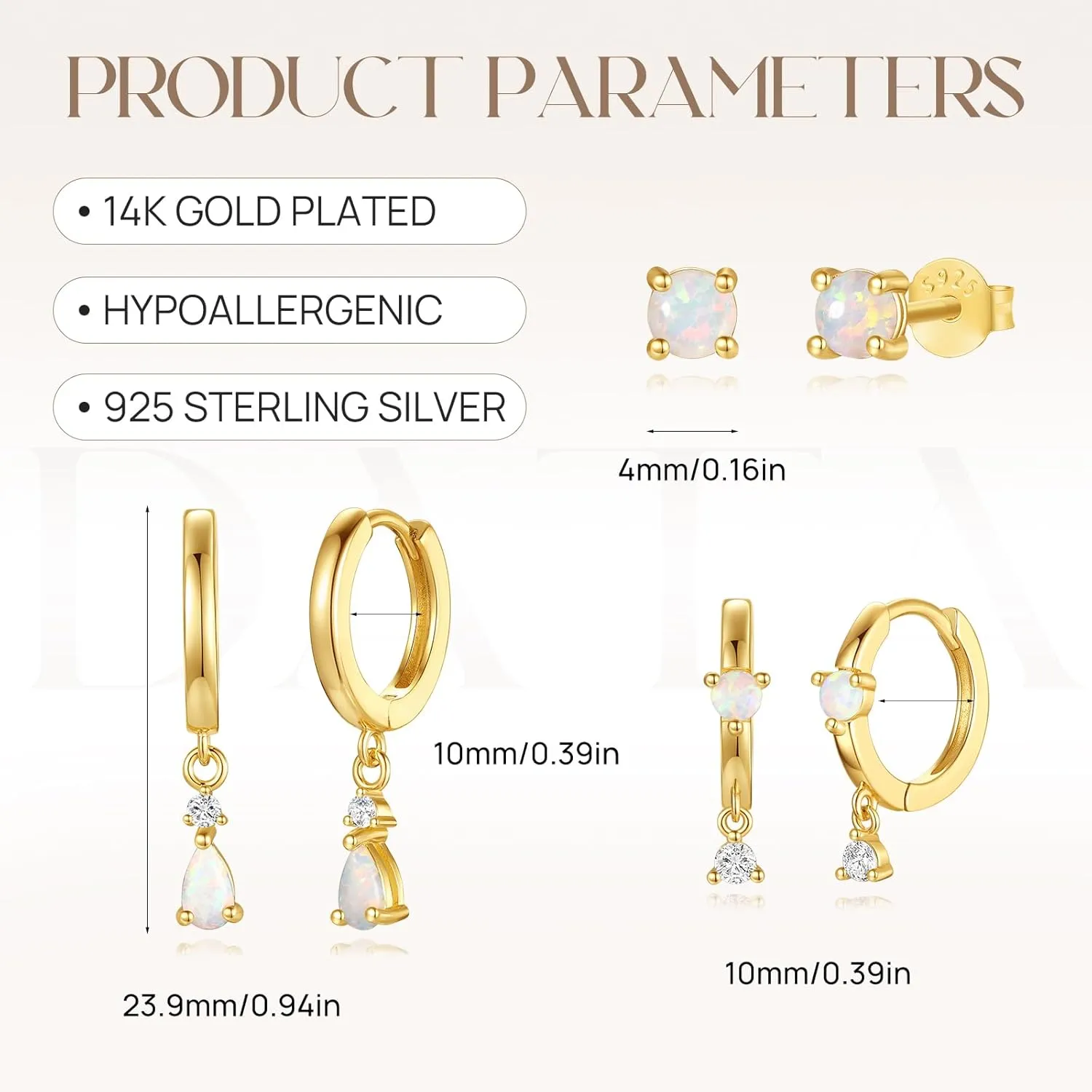 Angelady Opal Earrings Set for Women, Hypoallergenic S925 Sun Stud Earring for Sensitive Ears, Dainty Hoop Huggie Silver Opal Dangle Earring Stacks, Gold Earrings for Women Trendy 2025