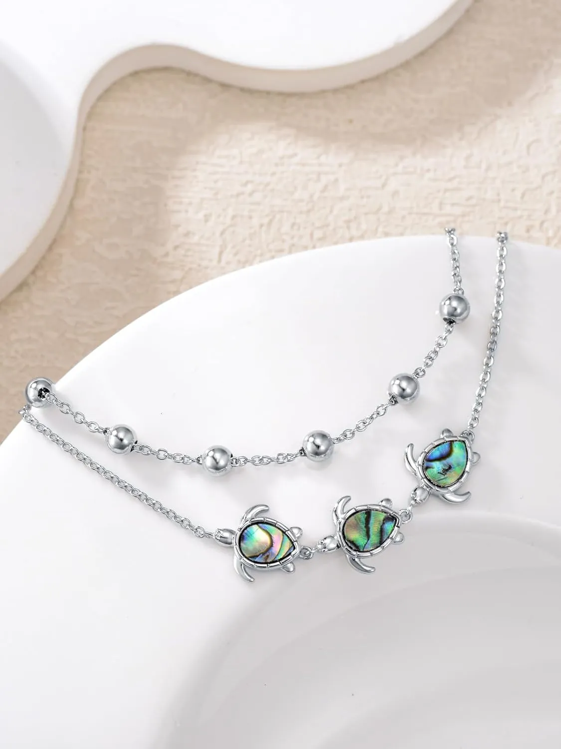 Anklet for Women S925 Sterling Silver Layered Anklet Bracelet Jewelry Gift Birthday Christmas Mothers Day for Wife Friend Daughter