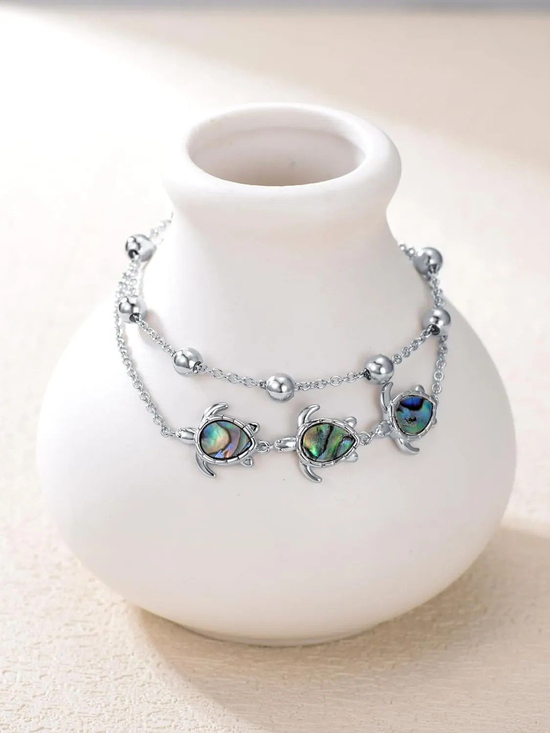 Anklet for Women S925 Sterling Silver Layered Anklet Bracelet Jewelry Gift Birthday Christmas Mothers Day for Wife Friend Daughter