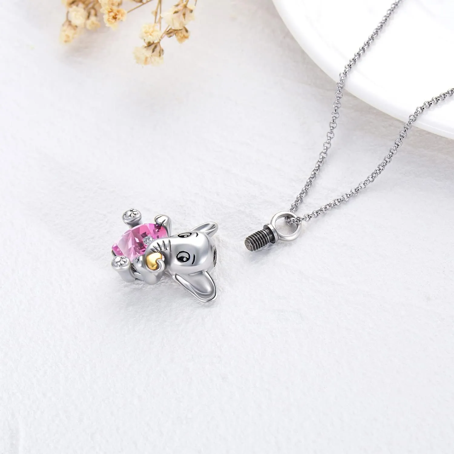 AOBOCO 925 Sterling Silver Elephant Urn Necklaces for Ashes Cremation Memorial Keepsake Jewelry Gifts for Women Girls