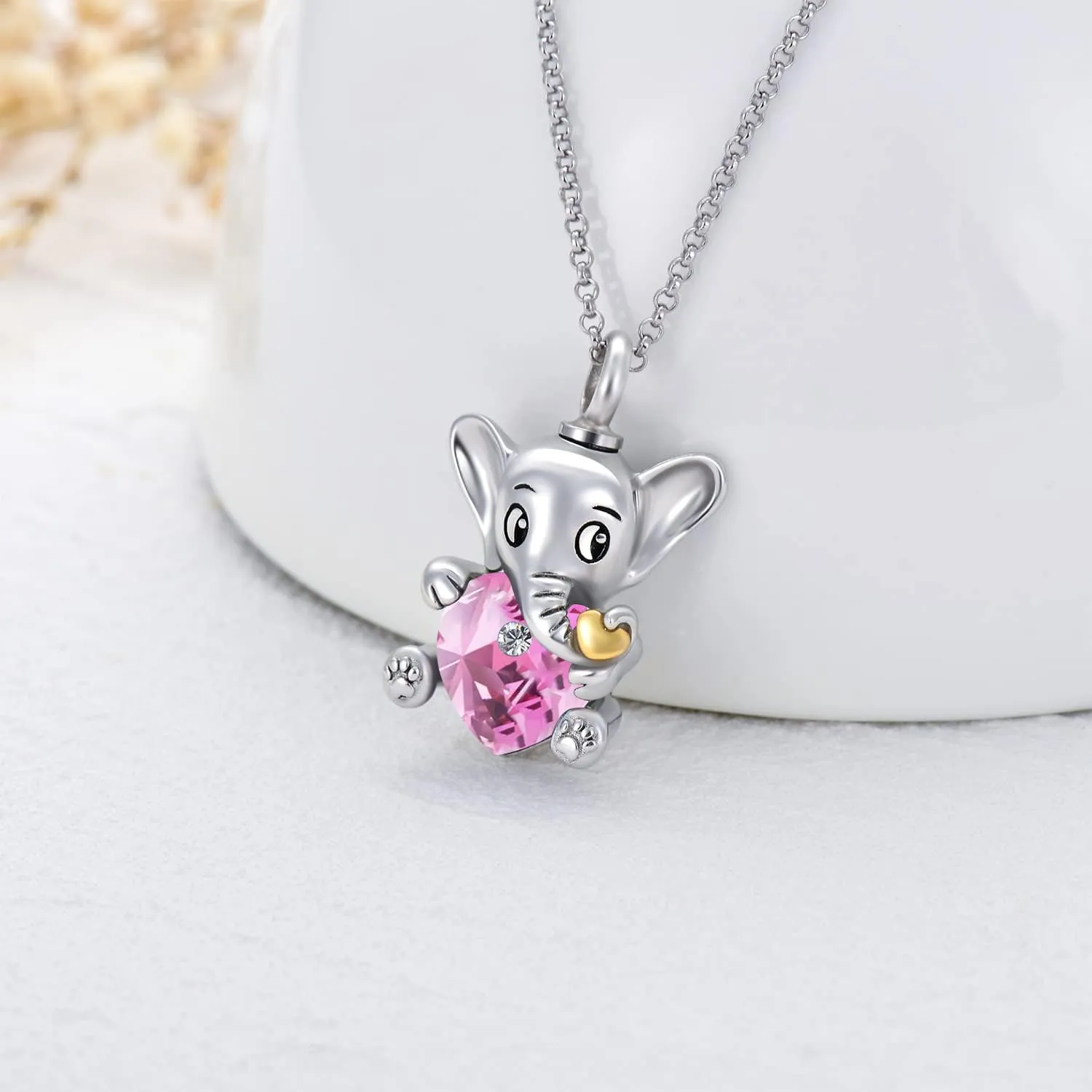 AOBOCO 925 Sterling Silver Elephant Urn Necklaces for Ashes Cremation Memorial Keepsake Jewelry Gifts for Women Girls